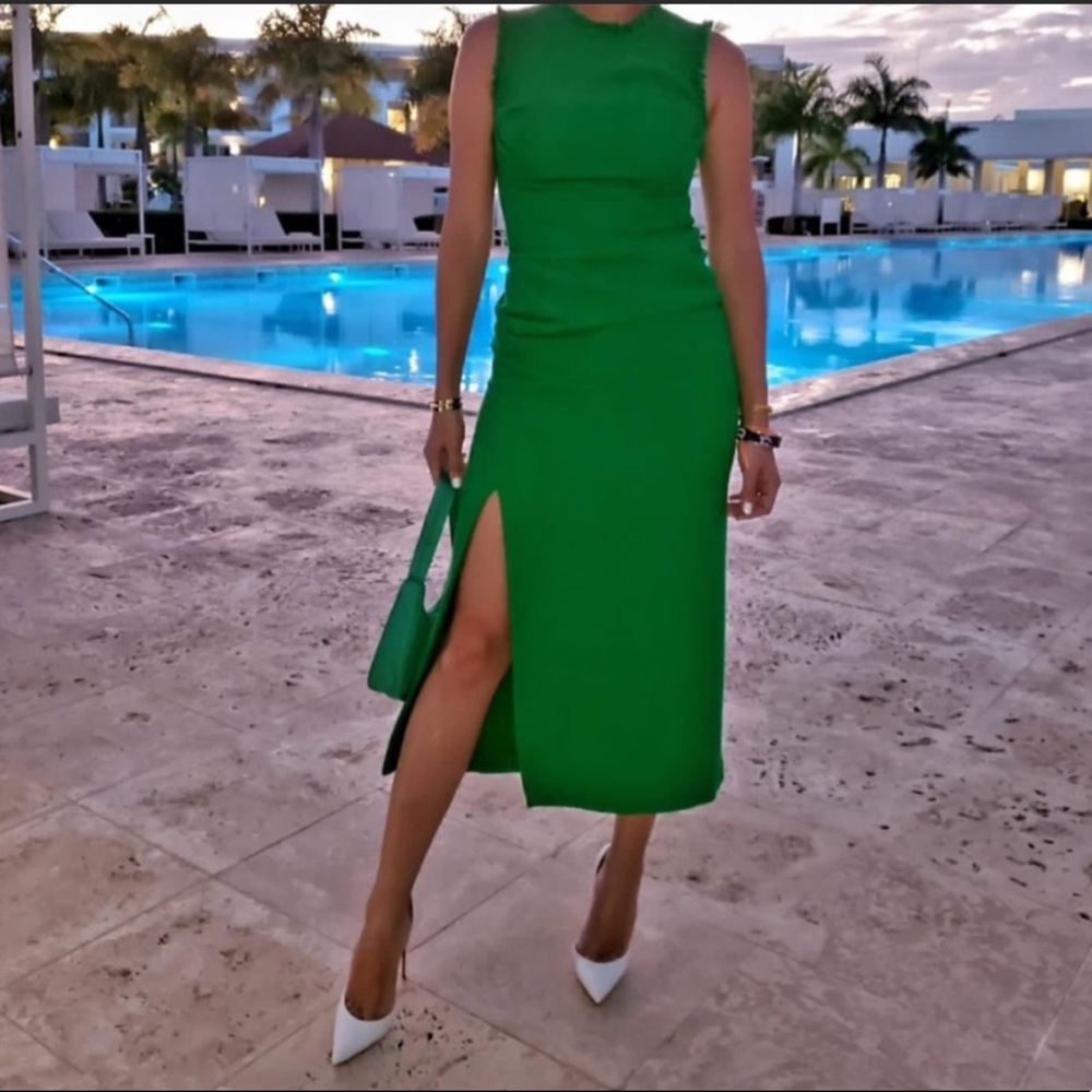 ZARA LONG TEXTURED WEAVE DRESS